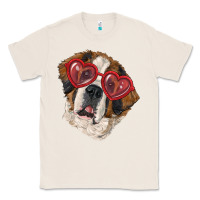 Natural Saint bernard with love glasses Classic Tee - RanaPortraitStore