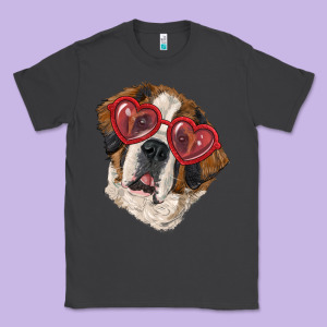 Saint Bernard With Love Glasses Classic Tee Designed By Ranaportraitstore