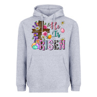 Heather Grey he is risen easter Heavyweight Hoodie - Neo Western