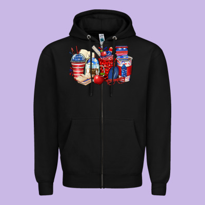 Zipper Hoodie 4th of july teacher coffee cups