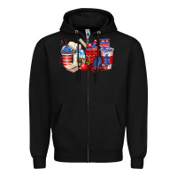 Black 4th of july teacher coffee cups Zipper Hoodie - Zillion Design Studio