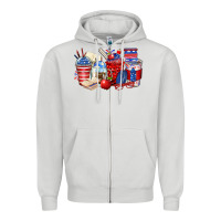 Dove Grey 4th of july teacher coffee cups Zipper Hoodie - Zillion Design Studio