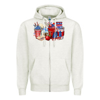 Oatmeal Heather 4th of july teacher coffee cups Zipper Hoodie - Zillion Design Studio