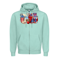 Seafoam 4th of july teacher coffee cups Zipper Hoodie - Zillion Design Studio
