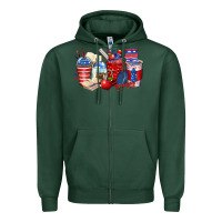 Sports Green 4th of july teacher coffee cups Zipper Hoodie - Zillion Design Studio