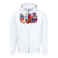 White 4th of july teacher coffee cups Zipper Hoodie - Zillion Design Studio