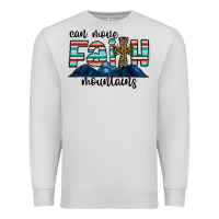 Dove Grey can move faith mountains Premium Sweatshirt - CowhideDigitalArt