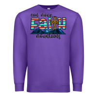 Purple can move faith mountains Premium Sweatshirt - CowhideDigitalArt