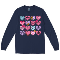 Navy valentines candy hearts Long Sleeve Tee - MaliasSmallBusiness