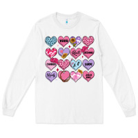 White valentines candy hearts Long Sleeve Tee - MaliasSmallBusiness