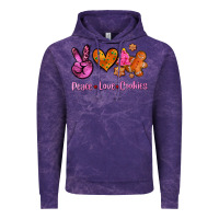 Cloud Purple peace love cookies Vintage Hoodie - AdoDesignShop