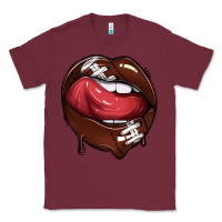 Burgundy sports lips american football Classic Tee - texasbilliewilder