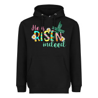 Black He is risen indeed Easter Heavyweight Hoodie - CowGirlArtShop