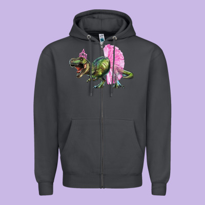 Zipper Hoodie Balerina T-Rex Dinosaur With Tutu