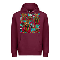 Burgundy lady of guadalupe western seamless Premium Hoodie - Jasminsmagicworld