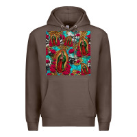 Coffee lady of guadalupe western seamless Premium Hoodie - Jasminsmagicworld