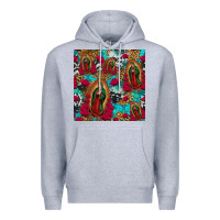 Heather Grey lady of guadalupe western seamless Premium Hoodie - Jasminsmagicworld