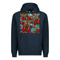 Navy lady of guadalupe western seamless Premium Hoodie - Jasminsmagicworld