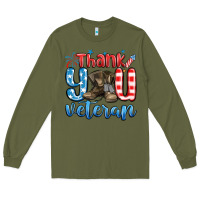 Army Green thank you veteran Long Sleeve Tee - MaliasSmallBusiness