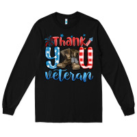 Black thank you veteran Long Sleeve Tee - MaliasSmallBusiness