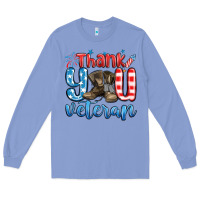 Colony Blue thank you veteran Long Sleeve Tee - MaliasSmallBusiness