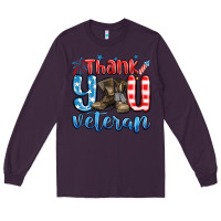Plum thank you veteran Long Sleeve Tee - MaliasSmallBusiness