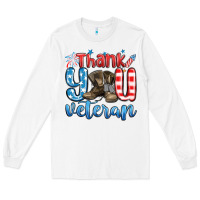 White thank you veteran Long Sleeve Tee - MaliasSmallBusiness