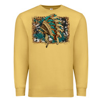Antique Gold indian headdress with background Premium Sweatshirt - HRA Design Shop