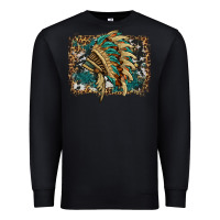 Black indian headdress with background Premium Sweatshirt - HRA Design Shop