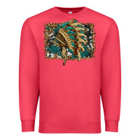 Cardinal indian headdress with background Premium Sweatshirt - HRA Design Shop