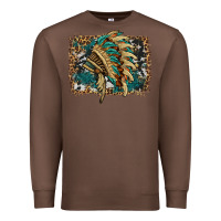Chestnut indian headdress with background Premium Sweatshirt - HRA Design Shop