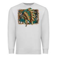 Dove Grey indian headdress with background Premium Sweatshirt - HRA Design Shop