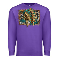 Purple indian headdress with background Premium Sweatshirt - HRA Design Shop