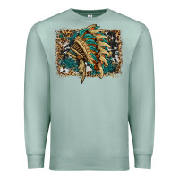 Seafoam indian headdress with background Premium Sweatshirt - HRA Design Shop