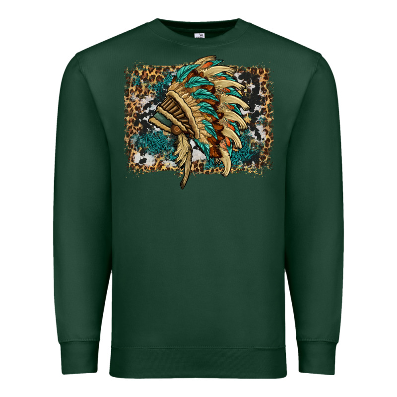 Indian Headdress With Background Premium Sweatshirt by HRA Design Shop | Teevron