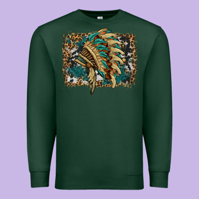 Indian Headdress With Background Premium Sweatshirt Designed By Hra Design Shop