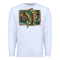 White indian headdress with background Premium Sweatshirt - HRA Design Shop