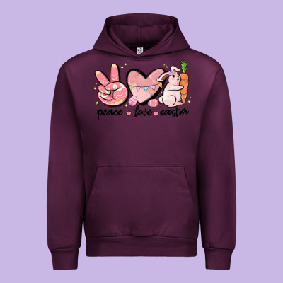 Peace Love Easter Urban Hoodie Designed By Maliassmallbusiness