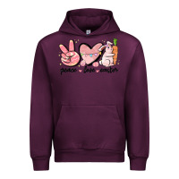 Mauve Wine peace love easter Urban Hoodie - MaliasSmallBusiness