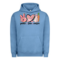 Pigment Pebble Blue peace love easter Urban Hoodie - MaliasSmallBusiness