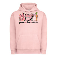 Pigment Salmon peace love easter Urban Hoodie - MaliasSmallBusiness
