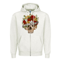Oatmeal Heather Be Afraid&Do It Anyway Zipper Hoodie - RanaPortraitStore