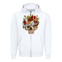 White Be Afraid&Do It Anyway Zipper Hoodie - RanaPortraitStore