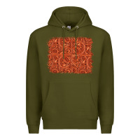 Army Green serape turquoise  leather background Premium Hoodie - Jasminsmagicworld