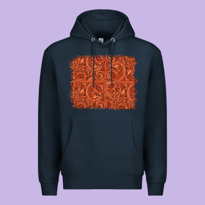 Serape Turquoise  Leather Background Premium Hoodie Designed By Jasminsmagicworld