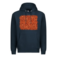 Navy serape turquoise  leather background Premium Hoodie - Jasminsmagicworld