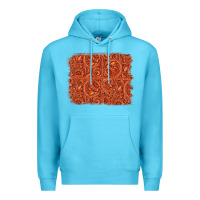 Ocean Blue serape turquoise  leather background Premium Hoodie - Jasminsmagicworld