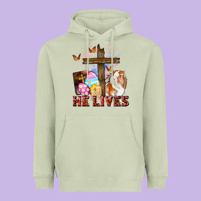 He Lives Easter Day Heavyweight Hoodie Designed By Cowgirlartshop