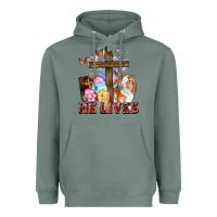 Sage He lives Easter Day Heavyweight Hoodie - CowGirlArtShop