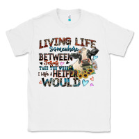 White living life somewhere between jesus take the wheel Classic Tee - Zillion Design Studio